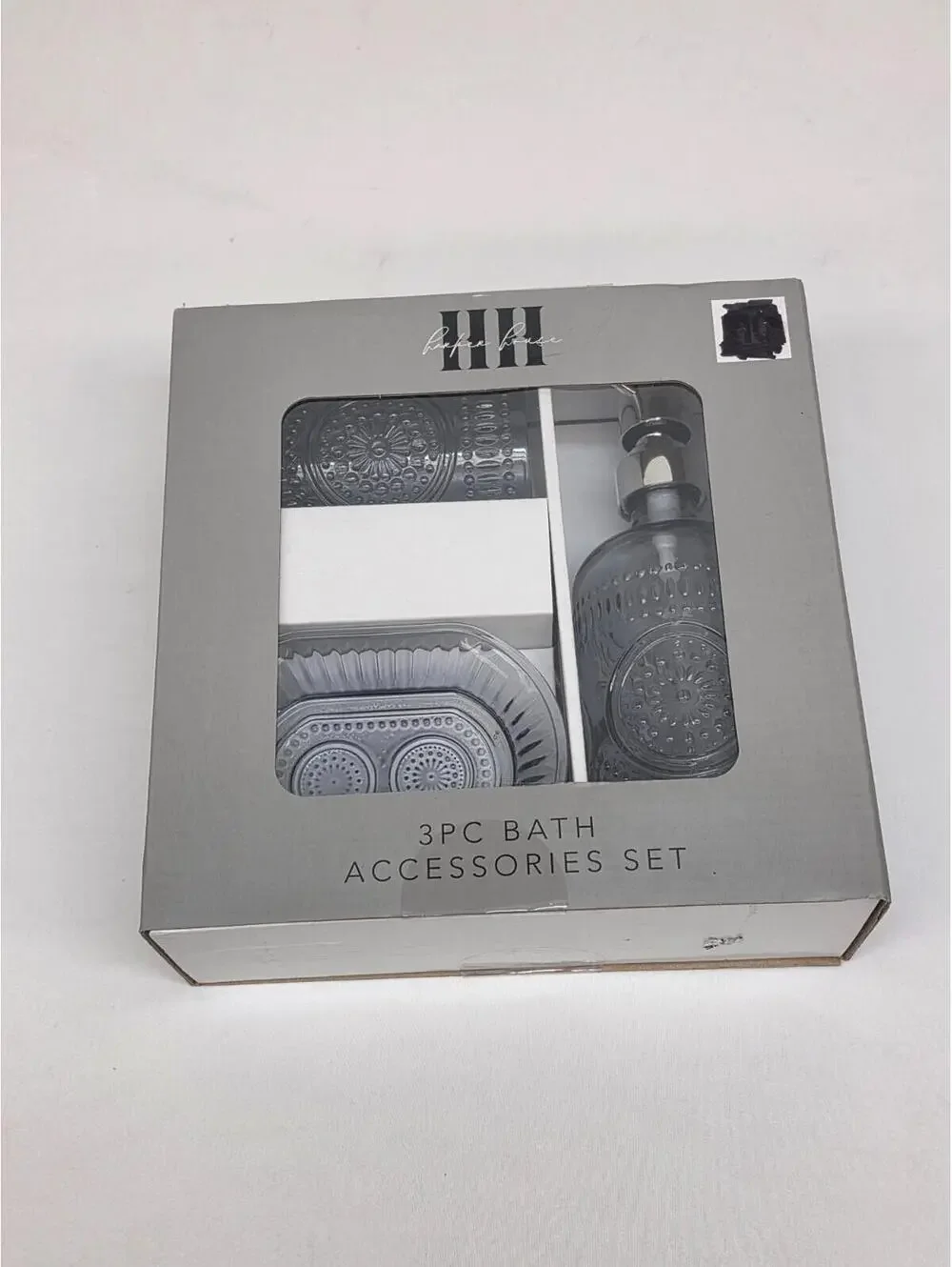 3 Piece Bathroom Accessory Set Vanity Countertop Decor Soap Dispenser Tumbler Cu